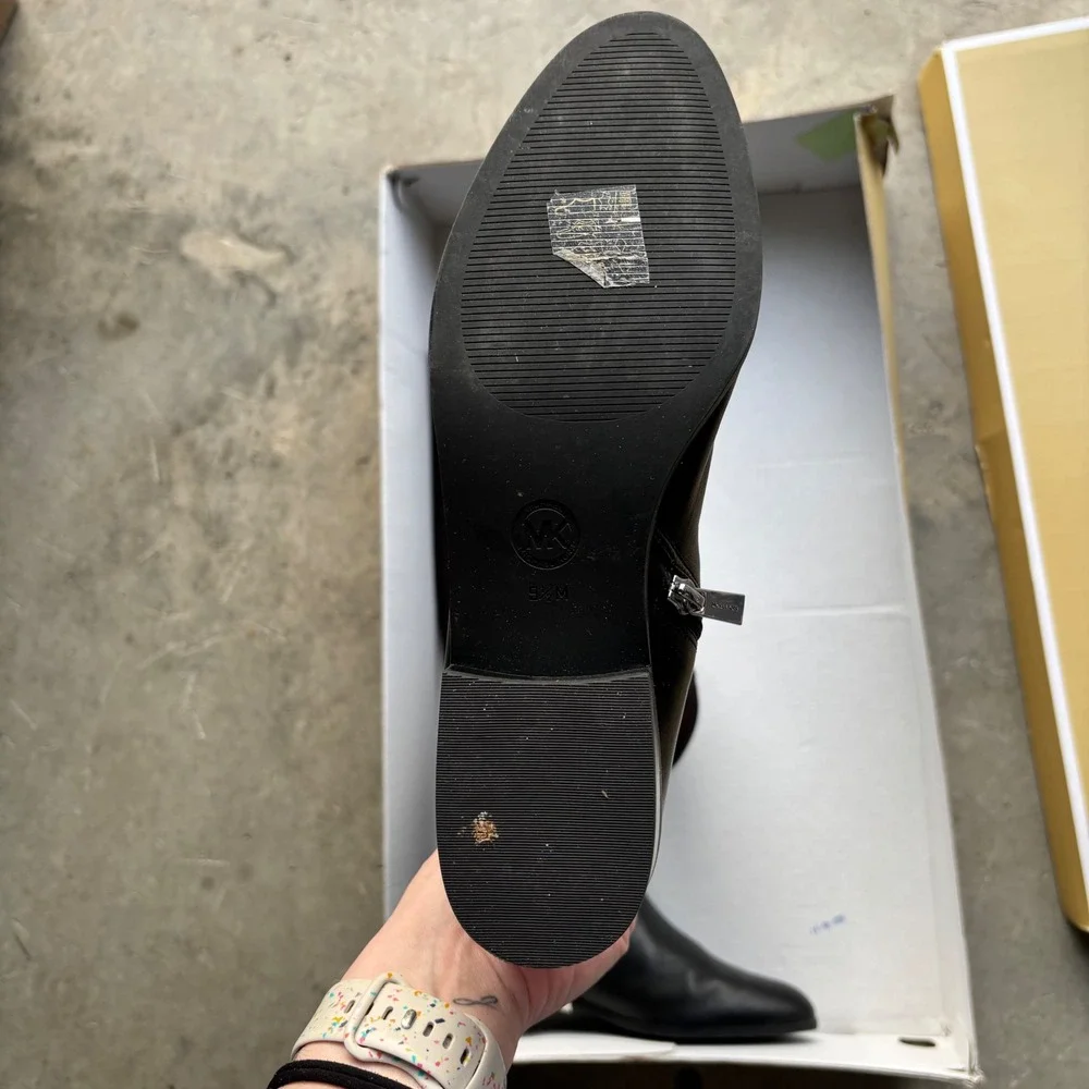Michael Kors Bromley Flat Boot‎ Black Leather Over The Knee 9.5M 40F9BOFBEL